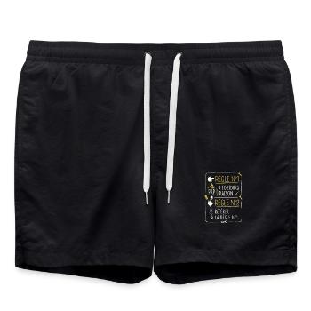 Règle N°1 Papa A Toujours Raison Humour - Short de bain - noir - Devant - AI Model Male 185 light (185cm)
