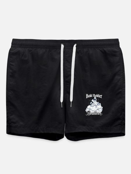 Bouldering Bold Bolder Boulderer - Swim Trunks - black