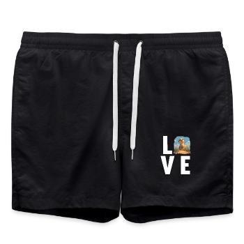 Meerkat Erdmännchen - Badeshorts - Schwarz - Vorne - AI Model Male 185 light (185cm)