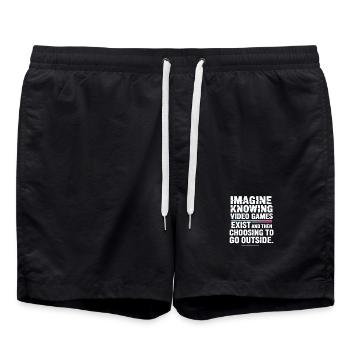 Imaginez que les jeux vidéo existent PC Gamer Gaming Zocker - Short de bain - noir - Devant - AI Model Male 185 light (185cm)