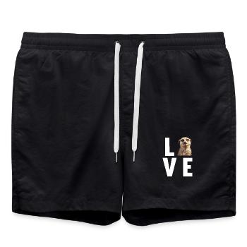 Meerkat Erdmännchen - Badeshorts - Schwarz - Vorne - AI Model Male 185 light (185cm)