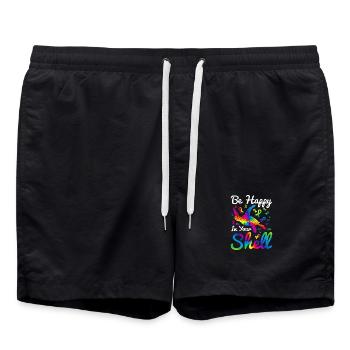 Communauté Autisme Tortue Autiste Colorée - Short de bain - noir - Devant - AI Model Male 185 light (185cm)