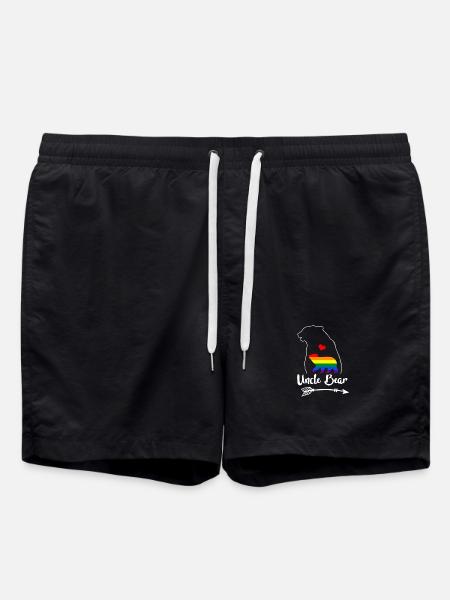 Rainbow Uncle Bear Pride - Swim Trunks - black