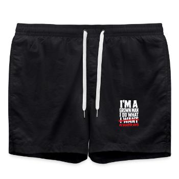 Homme adulte Faites Ce que je veux – Fille - Short de bain - noir - Devant - AI Model Male 185 light (185cm)