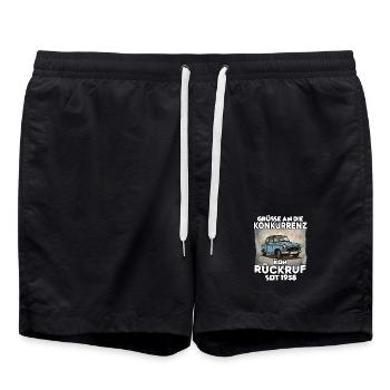  ein Symbol der DDR  ideal für Trabibesitzer Ossi - Badeshorts - Schwarz - Vorne - AI Model Male 185 light (185cm)