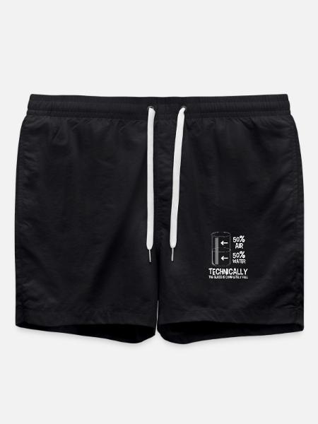 Technically 50/50 Glass Is Full - Swim Trunks - black
