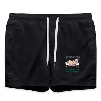 Ours Grizzly animal Fun – Je surveille le monde - Short de bain - noir - Devant - AI Model Male 185 light (185cm)