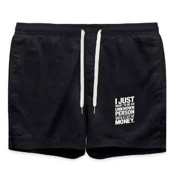 Geld veut juste être une personne inconnue à Money Reich - Short de bain - noir - Devant - AI Model Male 185 light (185cm)