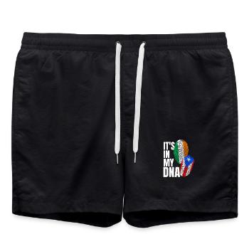 DNA-Stolz: Italienischer Puerto-Ricaner - Badeshorts - Schwarz - Vorne - AI Model Male 185 light (185cm)