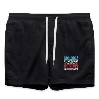L’école est importante, le hockey plus important - Short de bain - noir - Devant - AI Model Male 185 light (185cm)