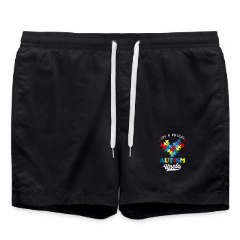 Proud Autism Uncle Heart - Swim Trunks - black - Front - AI Model Male 185 light (185cm)