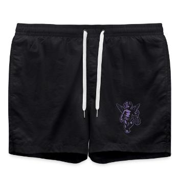 Tennis Fun Shirt Angel Cherub Retro Renaissance - Swim Trunks - black - Front - AI Model Male 185 light (185cm)