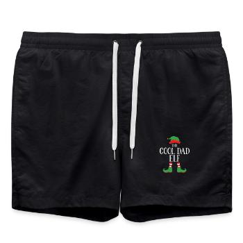 Cooler Papa Elf Weihnachtsgrafik - Badeshorts - Schwarz - Vorne - AI Model Male 185 light (185cm)