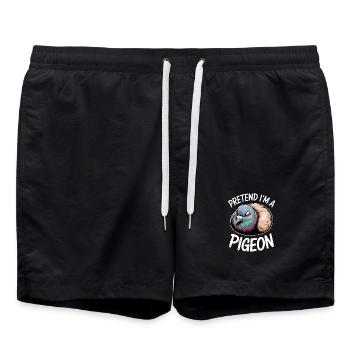 Tauben Sprüche Vögel Lustige Tauben Geschenk - Badeshorts - Schwarz - Vorne - AI Model Male 185 light (185cm)