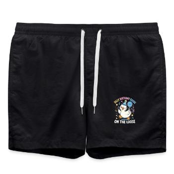 L’Oie d’anniversaire folle - Short de bain - noir - Devant - AI Model Male 185 light (185cm)