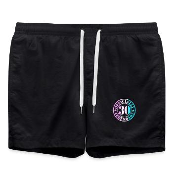 30th Birthday 30 Years Man Woman Level 30 - Swim Trunks - black - Front - AI Model Male 185 light (185cm)