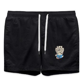 Cadeau de collation riche en protéines pour les amateurs de gastronomie - Short de bain - noir - Devant - AI Model Male 185 light (185cm)