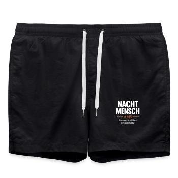 Nachtmensch – Vor dem ersten Gähnen nicht ansprech - Badeshorts - Schwarz - Vorne - AI Model Male 185 light (185cm)