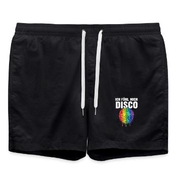 Ich fühl mich Disco - Badeshorts - Schwarz - Vorne - AI Model Male 185 light (185cm)