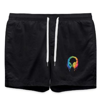 Casques Graffiti Gaming - Short de bain - noir - Devant - AI Model Male 185 light (185cm)