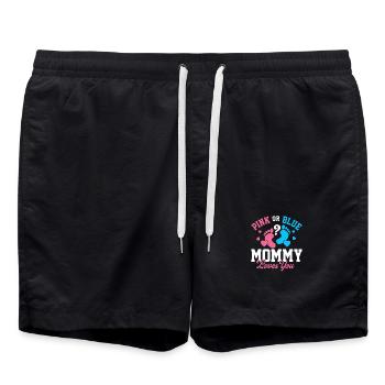 Révélation du sexe de Pink Or Blue Mommy Loves You - Short de bain - noir - Devant - AI Model Male 185 light (185cm)