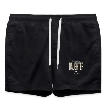 Premier cadeau de fête des pères pour la fille, papa - Short de bain - noir - Devant - AI Model Male 185 light (185cm)