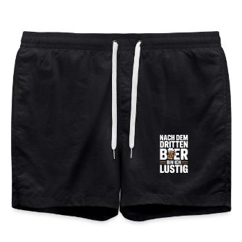 Bier Nach Dem Dritten Bier Lustig JGA Party Malle - Badeshorts - Schwarz - Vorne - AI Model Male 185 light (185cm)