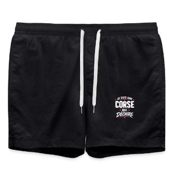 Je suis une corse qui déchire - Short de bain - noir - Devant - AI Model Male 185 light (185cm)