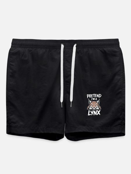 Lynx Sayings Lynx Funny Lynx Gift - Swim Trunks - black
