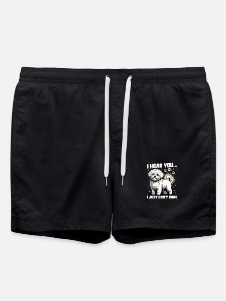 Bichon Frise Dog Breed - Swim Trunks - black