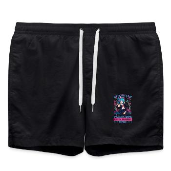 Anime et musique Chibi - Short de bain - noir - Devant - AI Model Male 185 light (185cm)