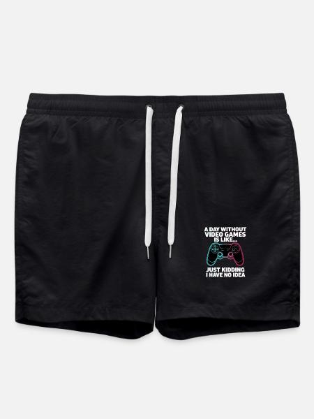 A Day Without Video Games Gaming - Swim Trunks - black