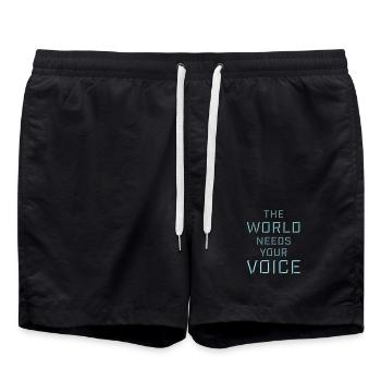 Always Remember Why You Started Motivation Spruch - Badeshorts - Schwarz - Vorne - AI Model Male 185 light (185cm)
