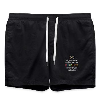 Weder Zeit Noch Buntstifte Erklären Genervt Büro - Badeshorts - Schwarz - Vorne - AI Model Male 185 light (185cm)