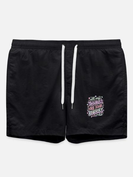 All My Troubles Are Soap Bubbles - Swim Trunks - black