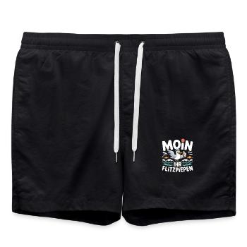 Moin Ihr Flitzpiepen Norddeutsch Hamburg Büro Moin - Badeshorts - Schwarz - Vorne - AI Model Male 185 light (185cm)