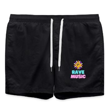Sunshine Rave Music Neon Design - Swim Trunks - black - Front - AI Model Male 185 light (185cm)