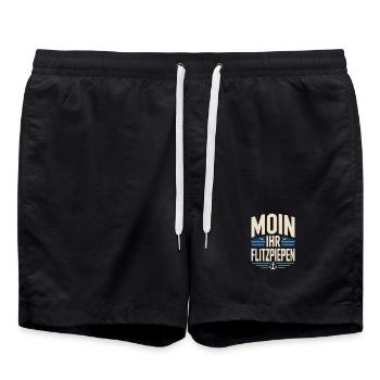 Moin Ihr Flitzpiepen Norddeutsch Hamburg Büro Moin - Badeshorts - Schwarz - Vorne - AI Model Male 185 light (185cm)