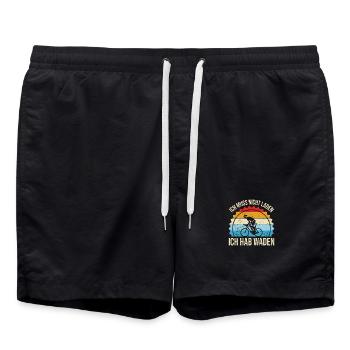 Kondition Statt Akku - Badeshorts - Schwarz - Vorne - AI Model Male 185 light (185cm)