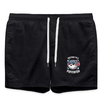 Kugelfische Sprüche Lustiges Kugelfische Geschenk  - Badeshorts - Schwarz - Vorne - AI Model Male 185 light (185cm)