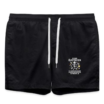 Électricien danse squelette éclair - Short de bain - noir - Devant - AI Model Male 185 light (185cm)