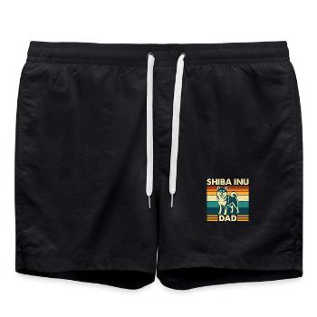 Shiba Inu Vater Japanischer Doge Besitzer - Badeshorts - Schwarz - Vorne - AI Model Male 185 light (185cm)