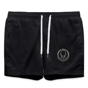 Lymphsystem Lymphdrainage Wellness Geschenk - Badeshorts - Schwarz - Vorne - AI Model Male 185 light (185cm)