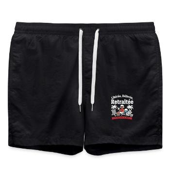 Retraitée Libérée Délivrée Vacances Plage - Short de bain - noir - Devant - AI Model Male 185 light (185cm)