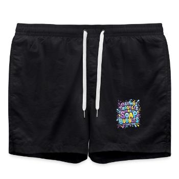 All My Troubles Are Soap Bubbles - Swim Trunks - black - Front - AI Model Male 185 light (185cm)