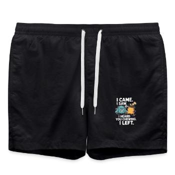 Bruits de mastication bruits de mastication bruits de claquement mastication mâchonnement - Short de bain - noir - Devant - AI Model Male 185 light (185cm)