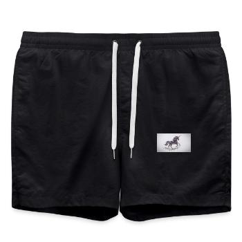 Glitzerndes Einhorn-Mosaik - Badeshorts - Schwarz - Vorne - AI Model Male 185 light (185cm)