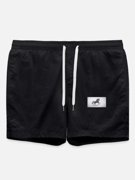 Glitzerndes Einhorn-Mosaik - Badeshorts - Schwarz