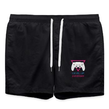 Level Up Everyday Gamer - Swim Trunks - black - Front - AI Model Male 185 light (185cm)