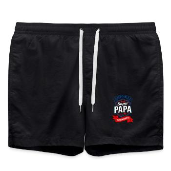 Super Papa Édition Limitée Fête Des Pères - Short de bain - noir - Devant - AI Model Male 185 light (185cm)